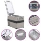 vidaXL Borsa Frigo con Manico Nera e Grigia 45 L in PP e PE vidaXL Borsa Frigo con Manico Nera e Grigia 45 L in PP e PE