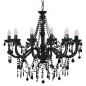 vidaXL Lampadario con Perline Nero 12 Lampadine E14 vidaXL Lampadario con Perline Nero 12 Lampadine E14