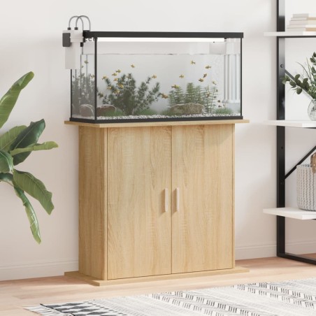 vidaXL Supporto Acquario 81x36x73cm in Legno Multistrato Rovere Sonoma