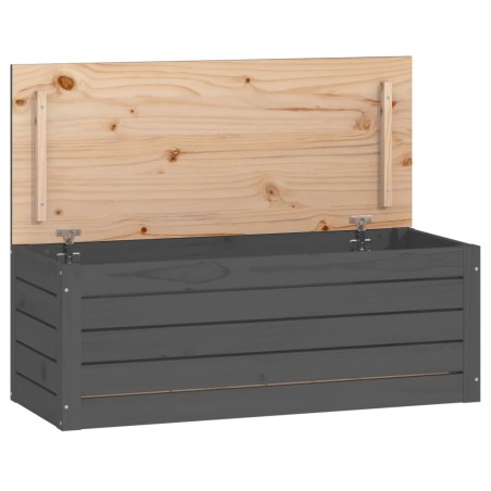 vidaXL Contenitore Portaoggetti Grigio 89x36,5x33cm Massello di Pino