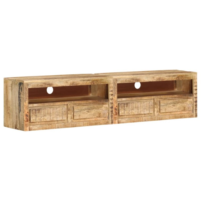Comodini 2pz 88x30x40 cm in Legno Massello di Mango Comodini 2pz 88x30x40 cm in Legno Massello di Mango