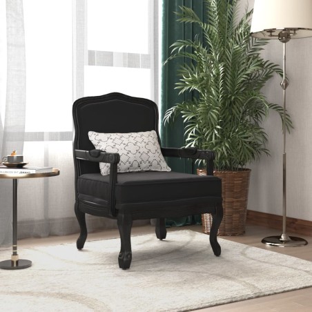 vidaXL Poltrona Nera 64x64x90 cm in Velluto