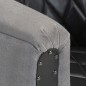 vidaXL Poltrona a Pozzetto Nera in Vera Pelle e Massello di Mango