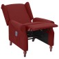 vidaXL Poltrona Massaggiante Reclinabile Rosso Vino in Tessuto vidaXL Poltrona Massaggiante Reclinabile Rosso Vino in Tessuto