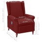 vidaXL Poltrona Massaggiante Reclinabile Rosso Vino in Tessuto vidaXL Poltrona Massaggiante Reclinabile Rosso Vino in Tessuto