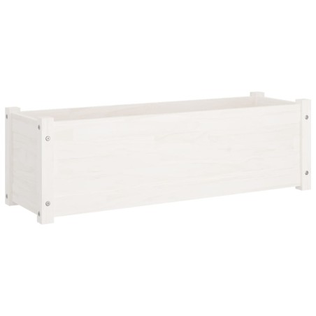 vidaXL Fioriera da Giardino Bianca 100x31x31 cm Legno Massello di Pino