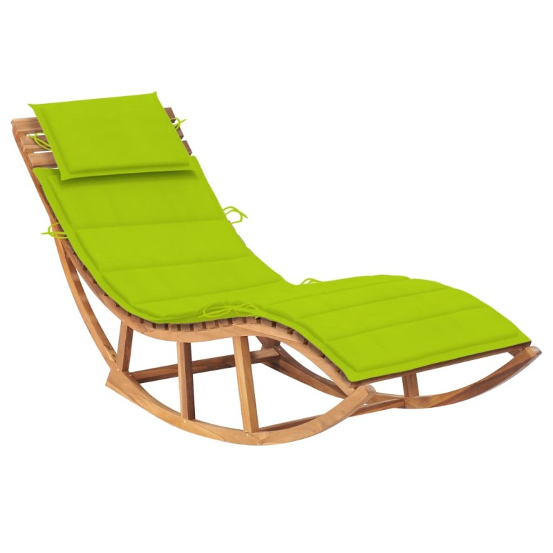 vidaXL Lettino Prendisole a Dondolo con Cuscino in Massello di Teak vidaXL Lettino Prendisole a Dondolo con Cuscino in Massello di Teak