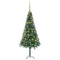 vidaXL Albero Natale per Angolo con LED e Palline Verde 120 cm PVC vidaXL Albero Natale per Angolo con LED e Palline Verde 120 cm PVC