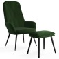 vidaXL Poltrona Relax con Poggiapiedi Verde Scuro in Velluto vidaXL Poltrona Relax con Poggiapiedi Verde Scuro in Velluto