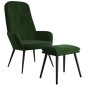 vidaXL Poltrona Relax con Poggiapiedi Verde Scuro in Velluto vidaXL Poltrona Relax con Poggiapiedi Verde Scuro in Velluto