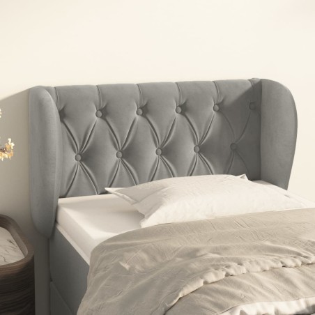 vidaXL Testiera ad Orecchio Grigio Chiaro 83x23x78/88 cm in Velluto