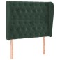 vidaXL Testiera ad Orecchio Verde Scuro 93x23x118/128 cm in Velluto vidaXL Testiera ad Orecchio Verde Scuro 93x23x118/128 cm in Velluto