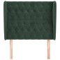 vidaXL Testiera ad Orecchio Verde Scuro 93x23x118/128 cm in Velluto vidaXL Testiera ad Orecchio Verde Scuro 93x23x118/128 cm in Velluto