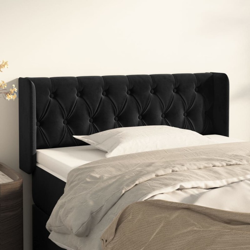 vidaXL Testiera ad Orecchio Nera 103x16x78/88 cm in Velluto vidaXL Testiera ad Orecchio Nera 103x16x78/88 cm in Velluto