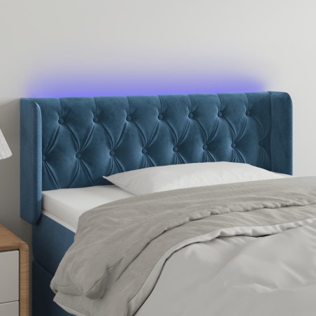 vidaXL Testiera a LED Blu Scuro 103x16x78/88 cm in Velluto