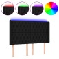 vidaXL Testiera a LED Nera 147x16x118/128 cm in Tessuto