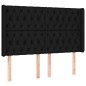 vidaXL Testiera a LED Nera 147x16x118/128 cm in Tessuto