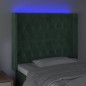 vidaXL Testiera a LED Verde Scuro 93x16x118/128 cm in Velluto vidaXL Testiera a LED Verde Scuro 93x16x118/128 cm in Velluto