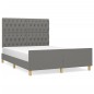 vidaXL Giroletto con Testiera Grigio Scuro 140x190 cm in Tessuto vidaXL Giroletto con Testiera Grigio Scuro 140x190 cm in Tessuto