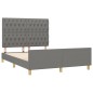 vidaXL Giroletto con Testiera Grigio Scuro 140x190 cm in Tessuto vidaXL Giroletto con Testiera Grigio Scuro 140x190 cm in Tessuto