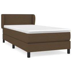 vidaXL Giroletto a Molle con Materasso Marrone Scuro 100x200cm Tessuto