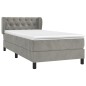 vidaXL Giroletto a Molle con Materasso Grigio Chiaro 80x200 cm Velluto