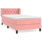 vidaXL Giroletto a Molle con Materasso Rosa 80x200 cm in Velluto
