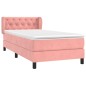 vidaXL Giroletto a Molle con Materasso Rosa 80x200 cm in Velluto
