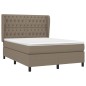 vidaXL Giroletto a Molle con Materasso Tortora 140x190 cm in Tessuto