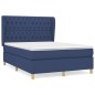 vidaXL Giroletto a Molle con Materasso Blu 140x200 cm in Tessuto