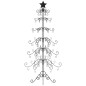 vidaXL Albero di Natale Decorativo in Metallo Nero 180 cm