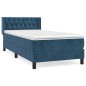 vidaXL Giroletto a Molle con Materasso Blu Scuro 100x200 cm in Velluto