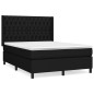 vidaXL Giroletto a Molle con Materasso Nero 140x200 cm in Tessuto