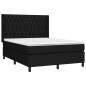 vidaXL Giroletto a Molle con Materasso Nero 140x200 cm in Tessuto