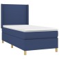vidaXL Giroletto a Molle con Materasso Blu 80x200 cm inTessuto