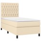 vidaXL Letto a Molle con Materasso e LED Crema 90x200 cm in Tessuto vidaXL Letto a Molle con Materasso e LED Crema 90x200 cm in Tessuto