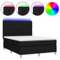 vidaXL Letto a Molle con Materasso e LED Nero 140x200 cm in Tessuto vidaXL Letto a Molle con Materasso e LED Nero 140x200 cm in Tessuto