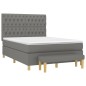 vidaXL Giroletto a Molle con Materasso Grigio Scuro 140x200cm Tessuto