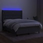 vidaXL Letto a Molle Materasso e LED Grigio Scuro 140x200cm in Tessuto vidaXL Letto a Molle Materasso e LED Grigio Scuro 140x200cm in Tessuto