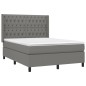 vidaXL Letto a Molle Materasso e LED Grigio Scuro 140x200cm in Tessuto vidaXL Letto a Molle Materasso e LED Grigio Scuro 140x200cm in Tessuto