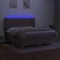 vidaXL Letto a Molle con Materasso e LED Tortora 160x200 cm in Tessuto vidaXL Letto a Molle con Materasso e LED Tortora 160x200 cm in Tessuto