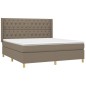 vidaXL Letto a Molle con Materasso e LED Tortora 160x200 cm in Tessuto vidaXL Letto a Molle con Materasso e LED Tortora 160x200 cm in Tessuto