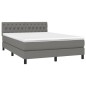 vidaXL Giroletto a Molle con Materasso Grigio Scuro 140x190 cm Tessuto
