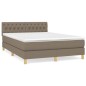 vidaXL Giroletto a Molle con Materasso Tortora 140x190 cm in Tessuto