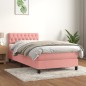vidaXL Giroletto a Molle con Materasso Rosa 90x190 cm in Velluto