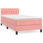 vidaXL Giroletto a Molle con Materasso Rosa 90x190 cm in Velluto