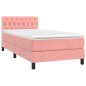 vidaXL Giroletto a Molle con Materasso Rosa 90x190 cm in Velluto