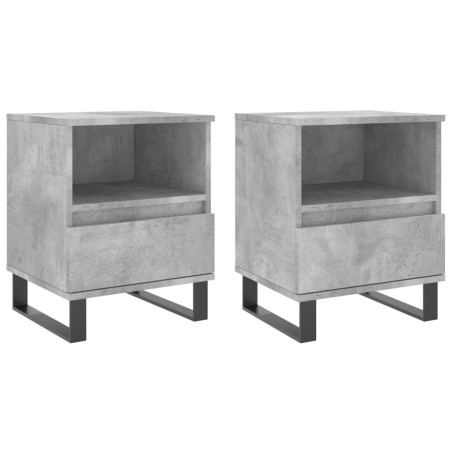 vidaXL Comodini 2pz Grigio Cemento 40x35x50 cm in Legno Multistrato