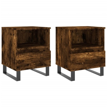 vidaXL Comodini 2pz Rovere Fumo 40x35x50 cm in Legno Multistrato