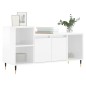 vidaXL Mobile Porta TV Bianco Lucido 100x35x55 cm in Legno Multistrato